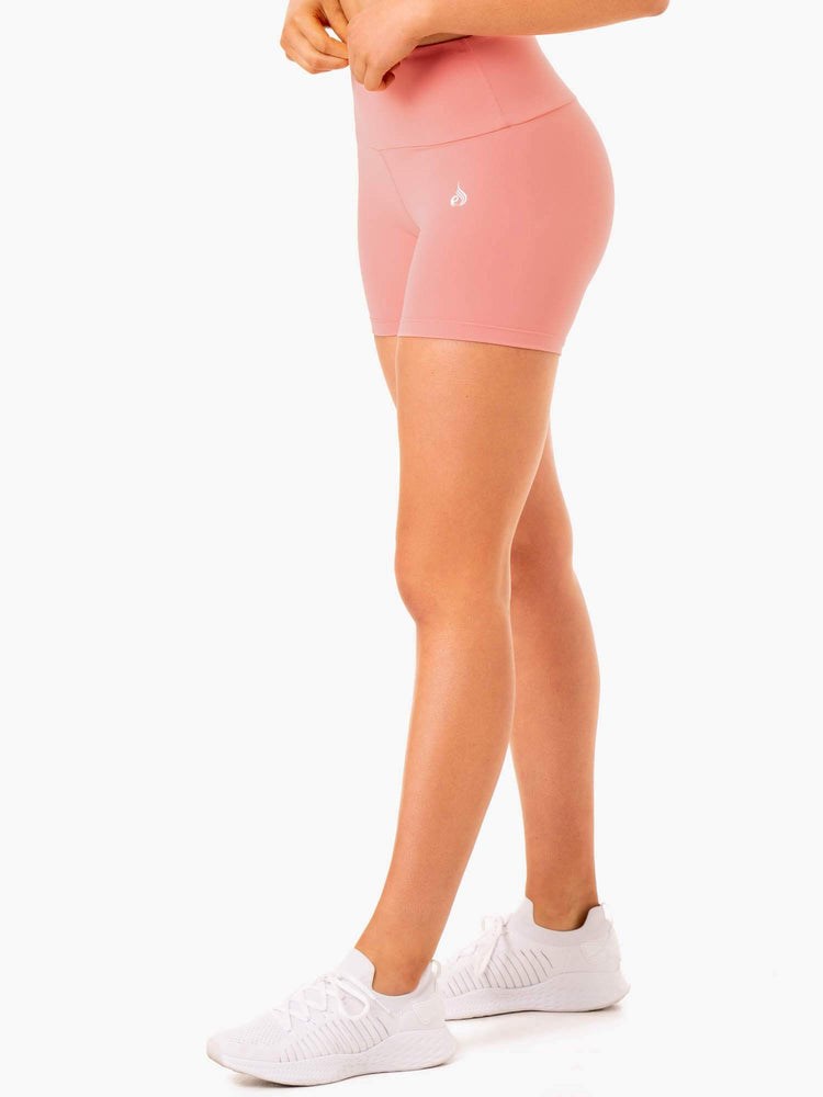 Ryderwear Staples Scrunch Bum Mid Length Shorts Różowe Różowe | BYFOXD946