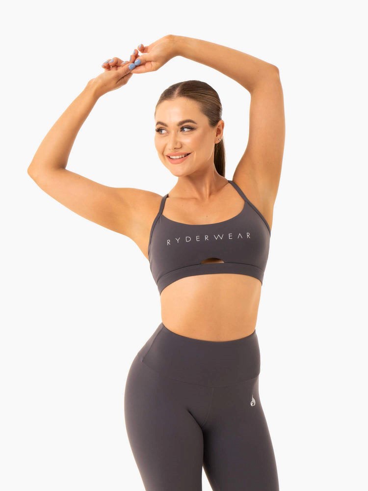 Ryderwear Staples Sports Bra Charcoal | LZHOTE473