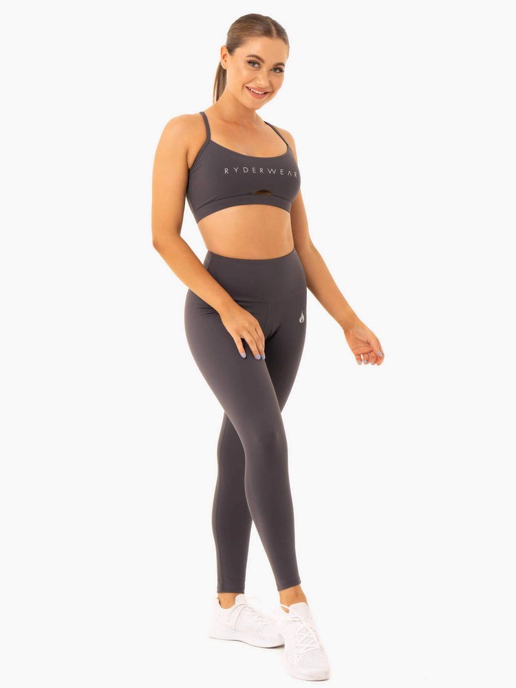 Ryderwear Staples Sports Bra Charcoal | LZHOTE473