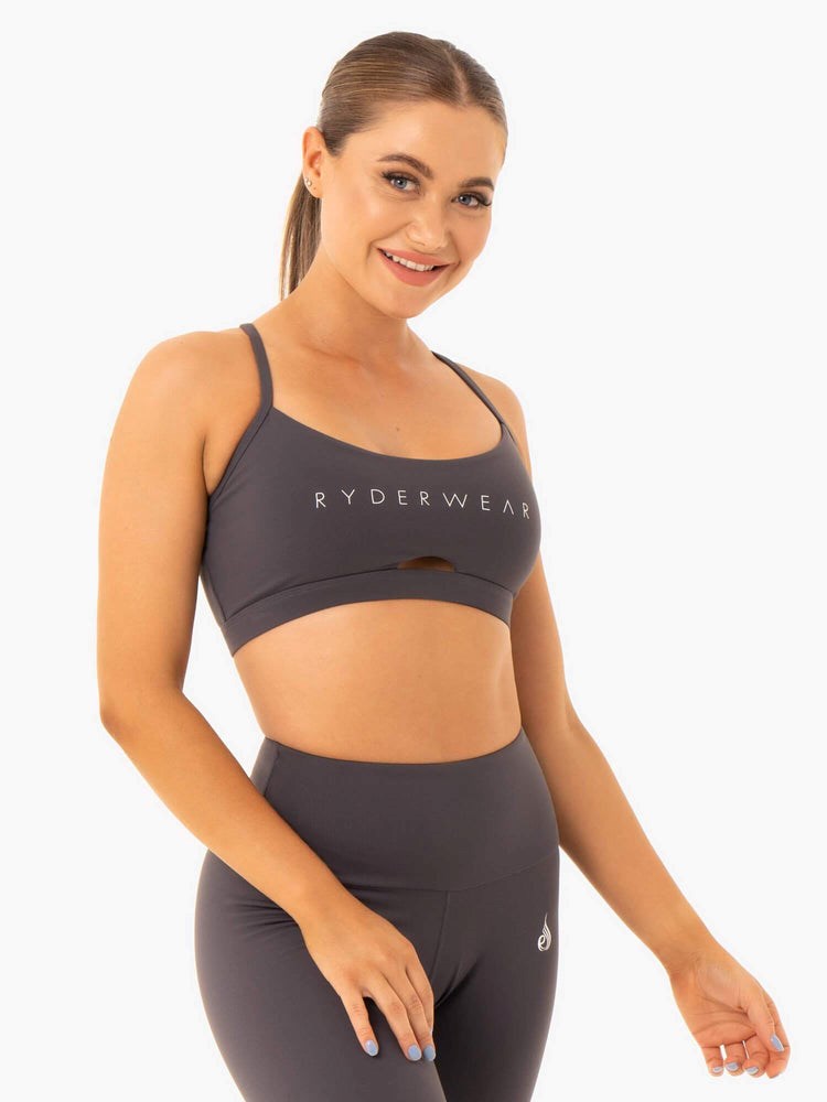 Ryderwear Staples Sports Bra Charcoal | LZHOTE473