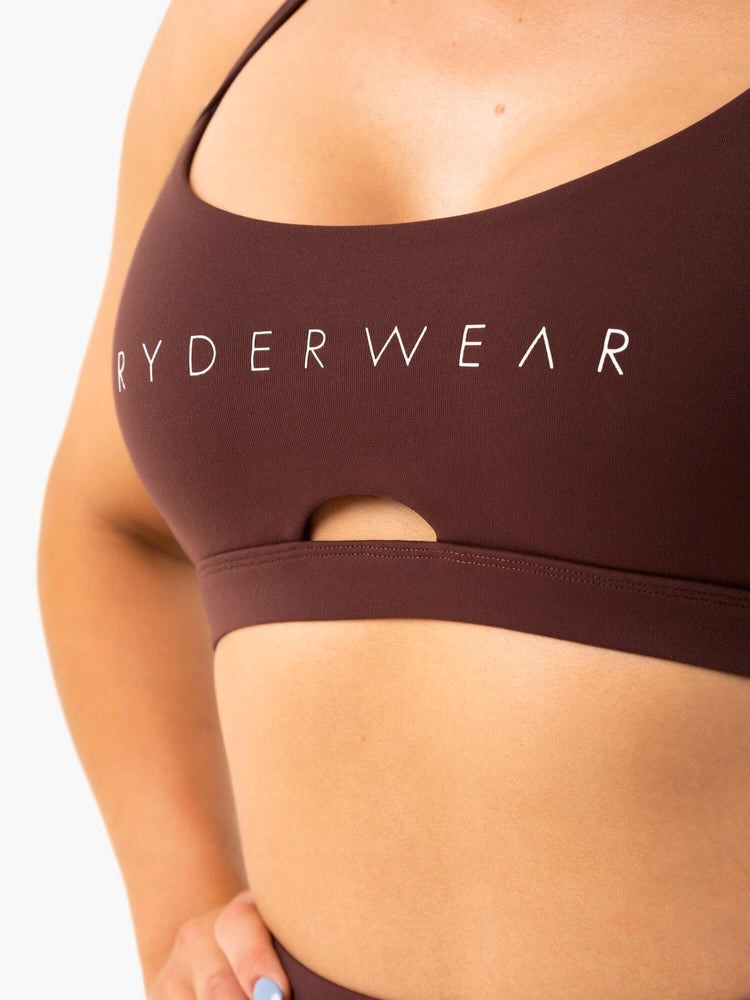 Ryderwear Staples Sports Bra Czekolada | HZDGTK430