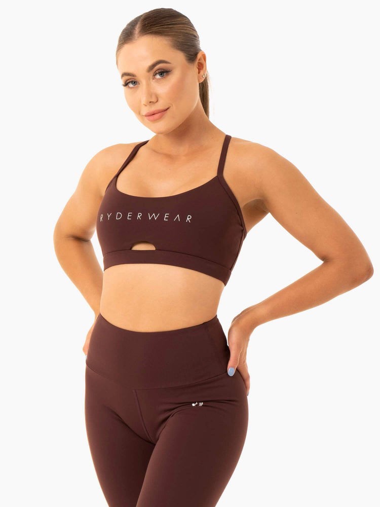 Ryderwear Staples Sports Bra Czekolada | HZDGTK430