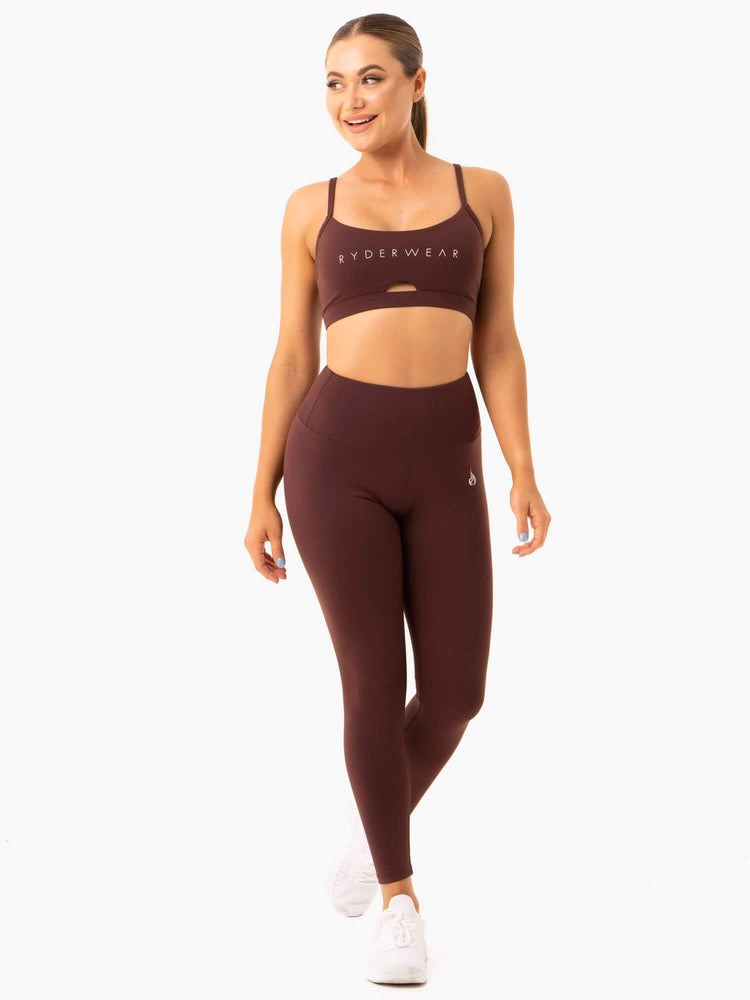 Ryderwear Staples Sports Bra Czekolada | HZDGTK430