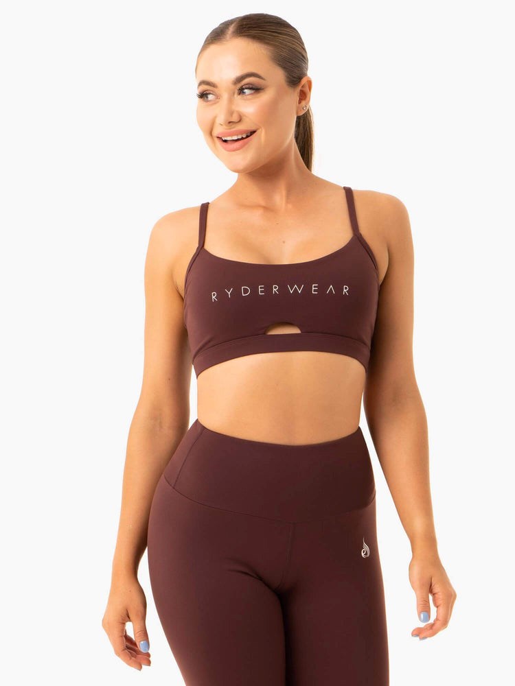 Ryderwear Staples Sports Bra Czekolada | HZDGTK430