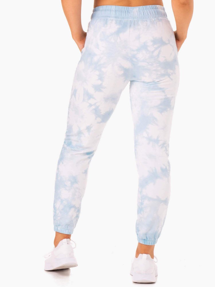 Ryderwear Tie Dye High Waisted Track Pants Niebieskie | MXLFGY251