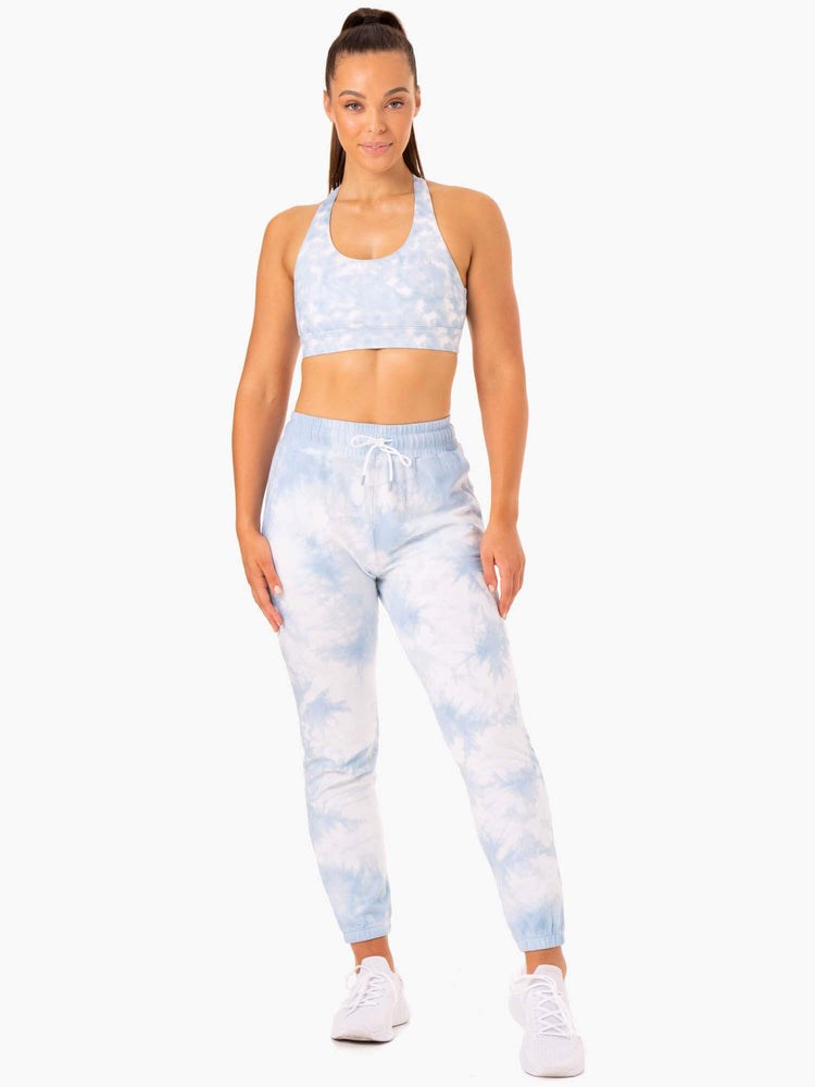 Ryderwear Tie Dye High Waisted Track Pants Niebieskie | MXLFGY251