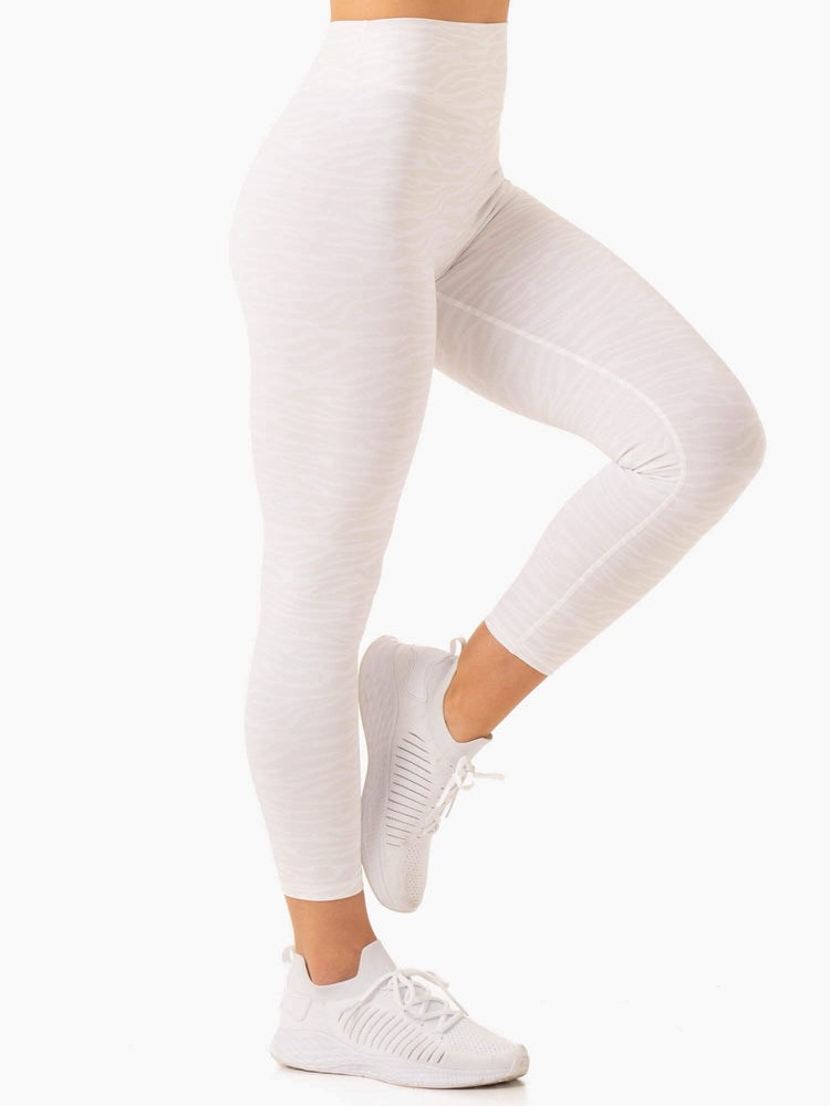 Ryderwear Transform High Waisted Leggings Białe | CYEQTB150