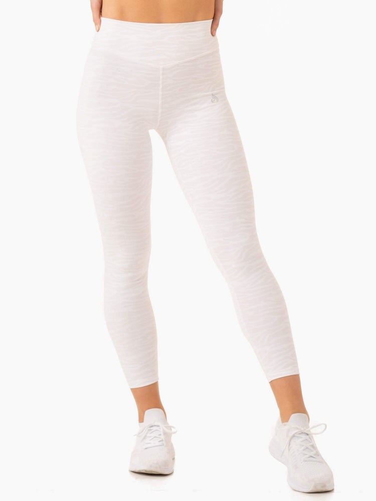 Ryderwear Transform High Waisted Leggings Białe | CYEQTB150