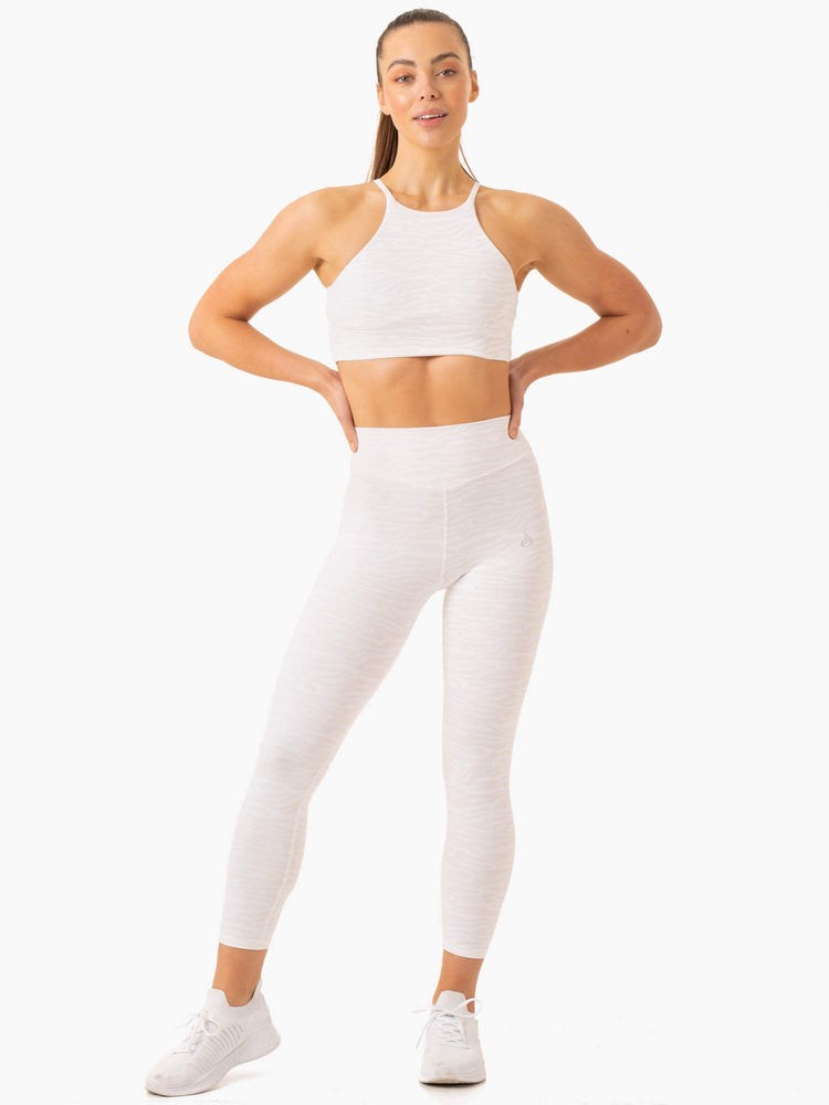 Ryderwear Transform High Waisted Leggings Białe | CYEQTB150