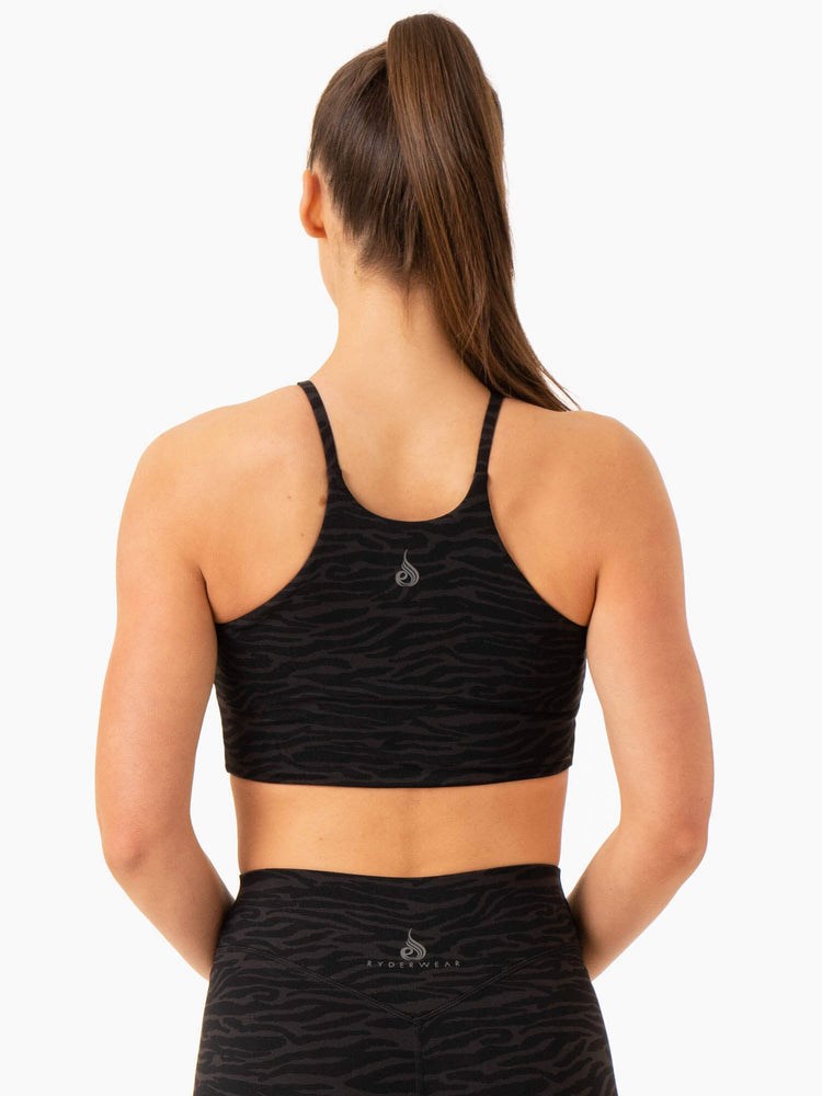 Ryderwear Transform Reversible Sports Crop Czarne | IVZQBT128