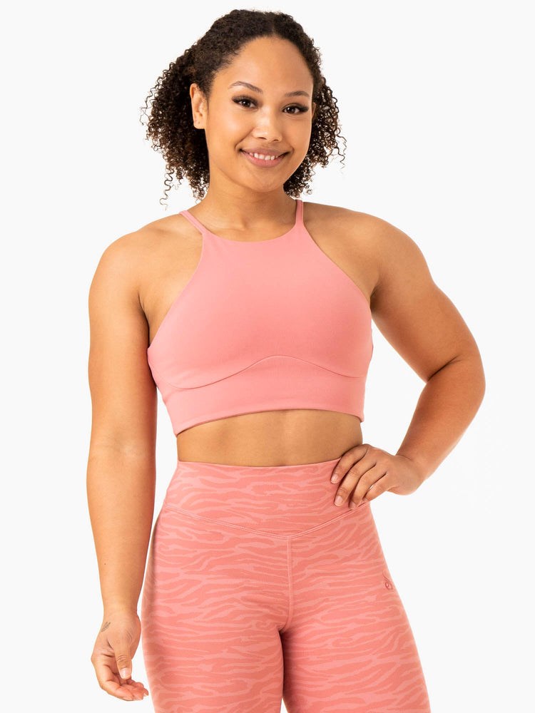 Ryderwear Transform Reversible Sports Crop Różowe | LRSUNT284