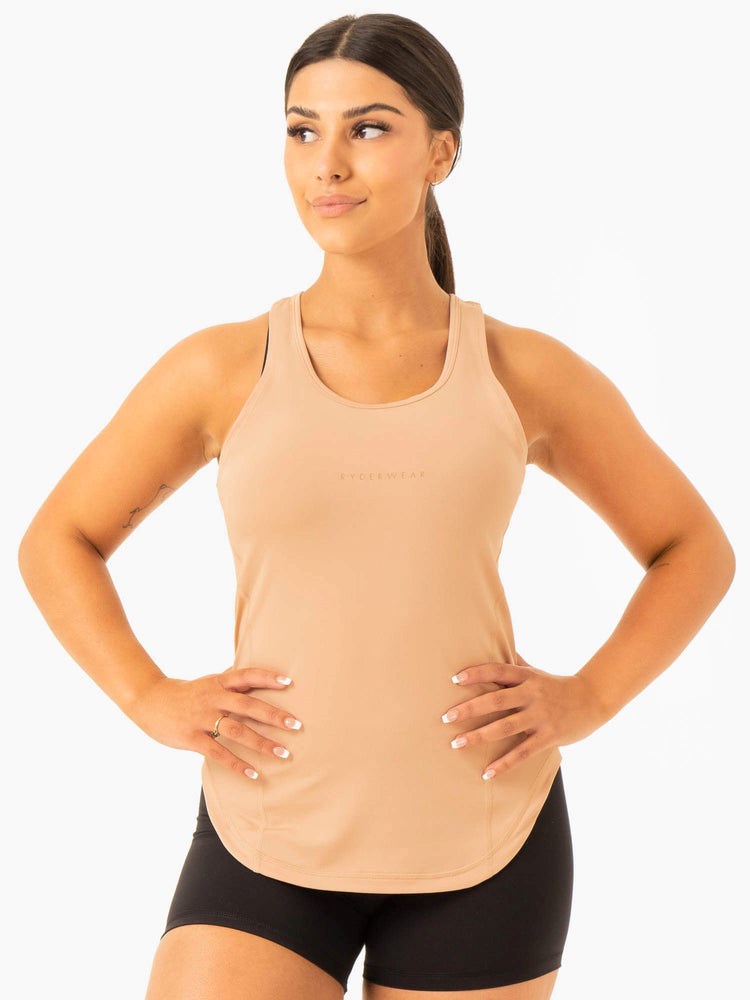 Ryderwear Transform Treningowe Tank Tan | QHESUC395