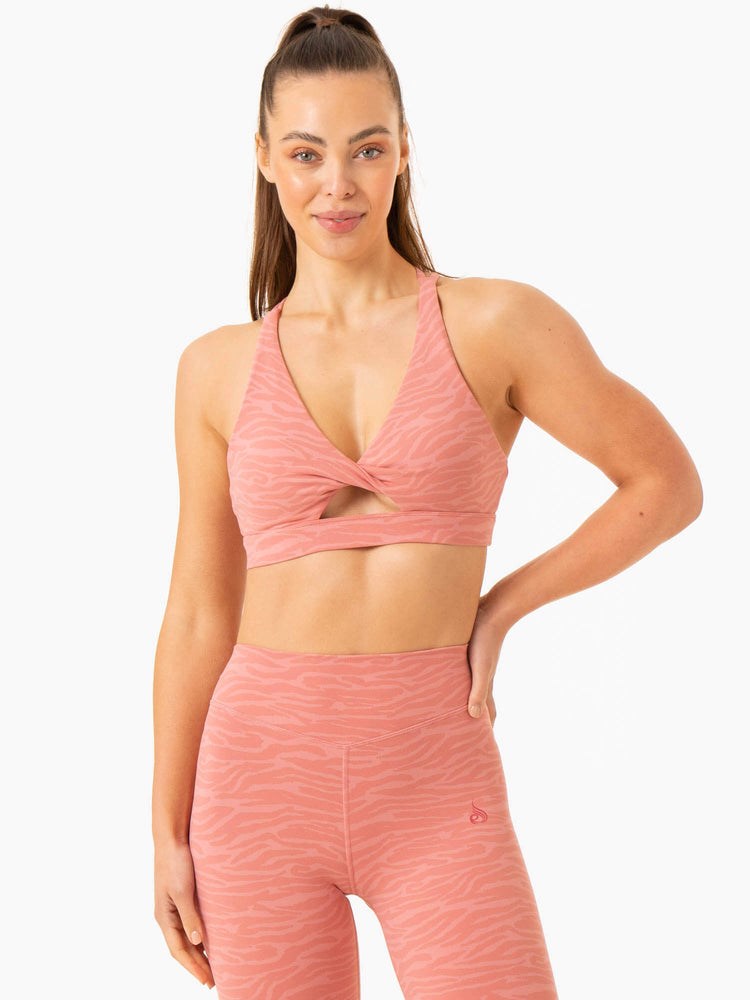 Ryderwear Transform Twist Sports Bra Różowe | KPHSMA958