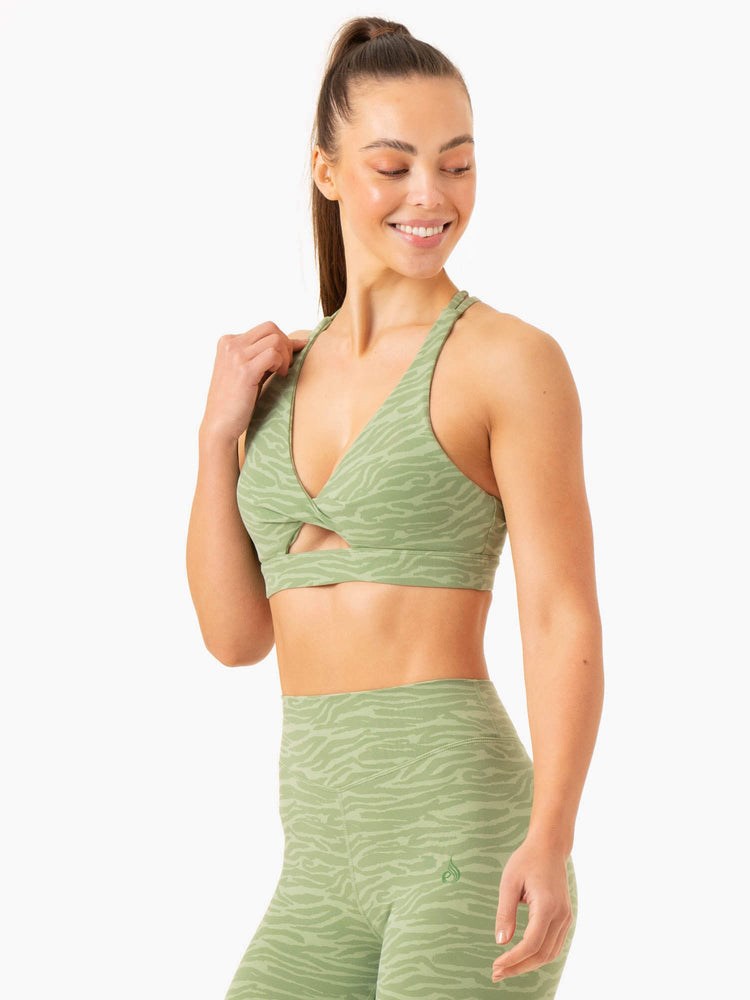 Ryderwear Transform Twist Sports Bra Zielone | NZKDSO652