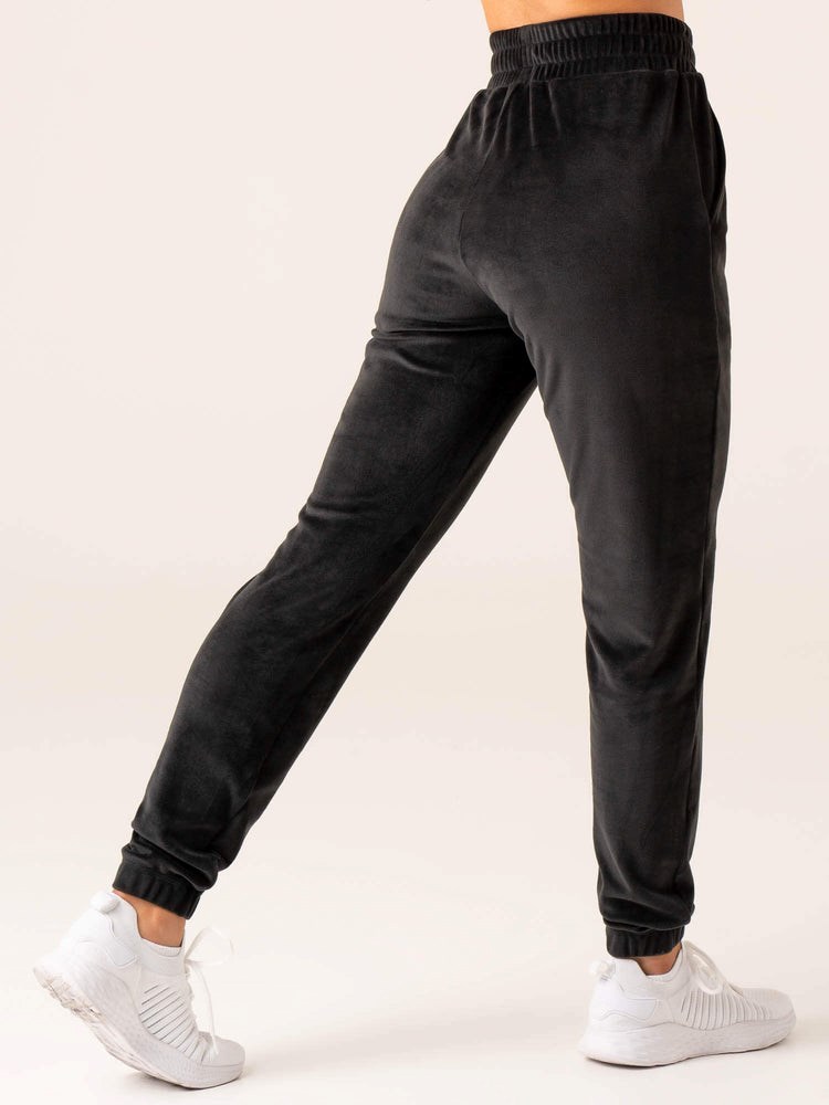 Ryderwear Velour Track Pant Czarne | LZVCAQ531