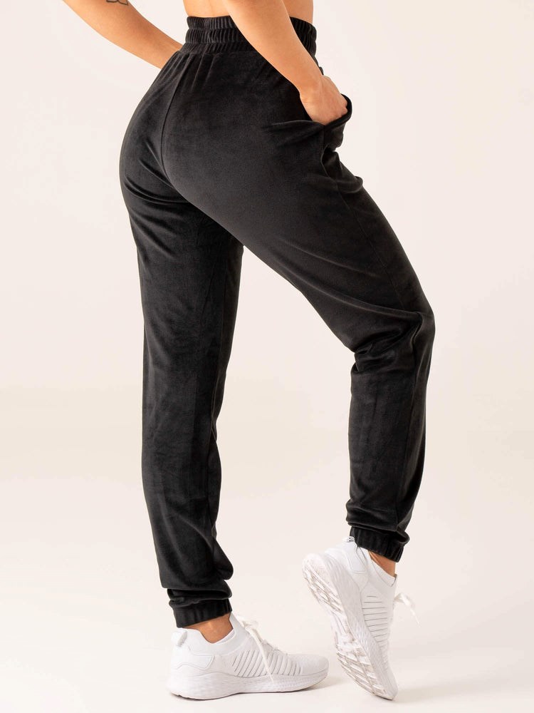 Ryderwear Velour Track Pant Czarne | LZVCAQ531