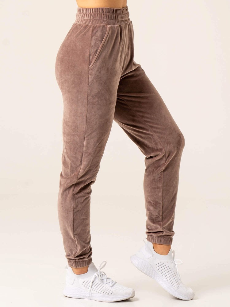 Ryderwear Velour Track Pant Taupe | KLAEJV486