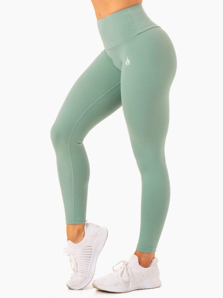 Ryderwear Vital High Waisted Scrunch Leggings Sage | FQKJOP265