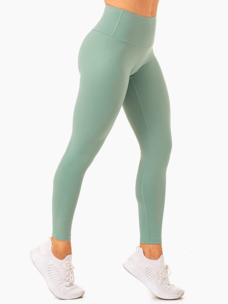 Ryderwear Vital High Waisted Scrunch Leggings Sage | FQKJOP265