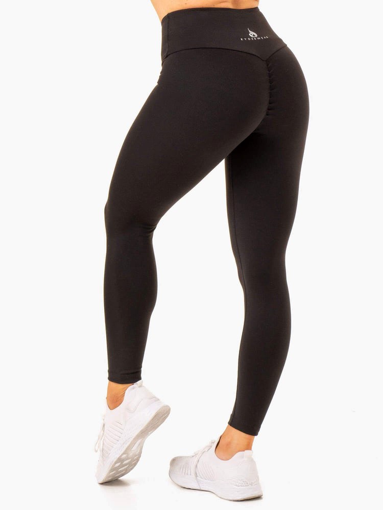 Ryderwear Vital High Waisted Scrunch Leggings Czarne | XDKWOT203