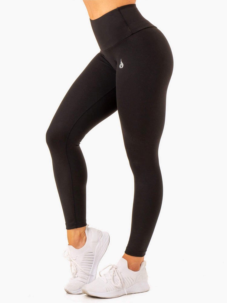 Ryderwear Vital High Waisted Scrunch Leggings Czarne | XDKWOT203