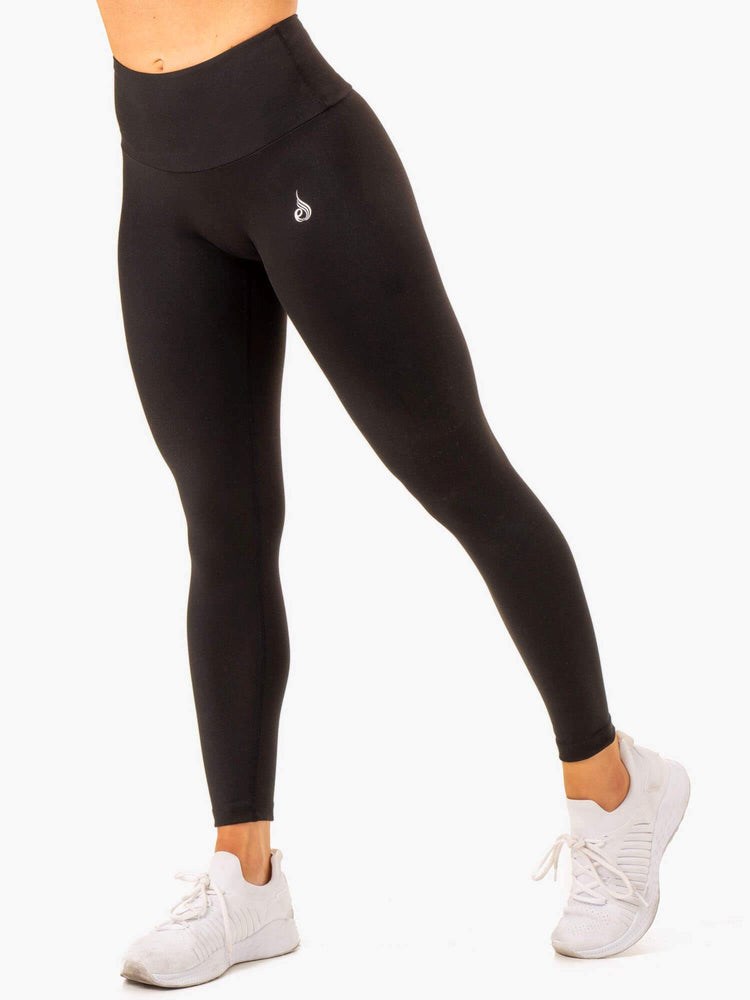 Ryderwear Vital High Waisted Scrunch Leggings Czarne | XDKWOT203