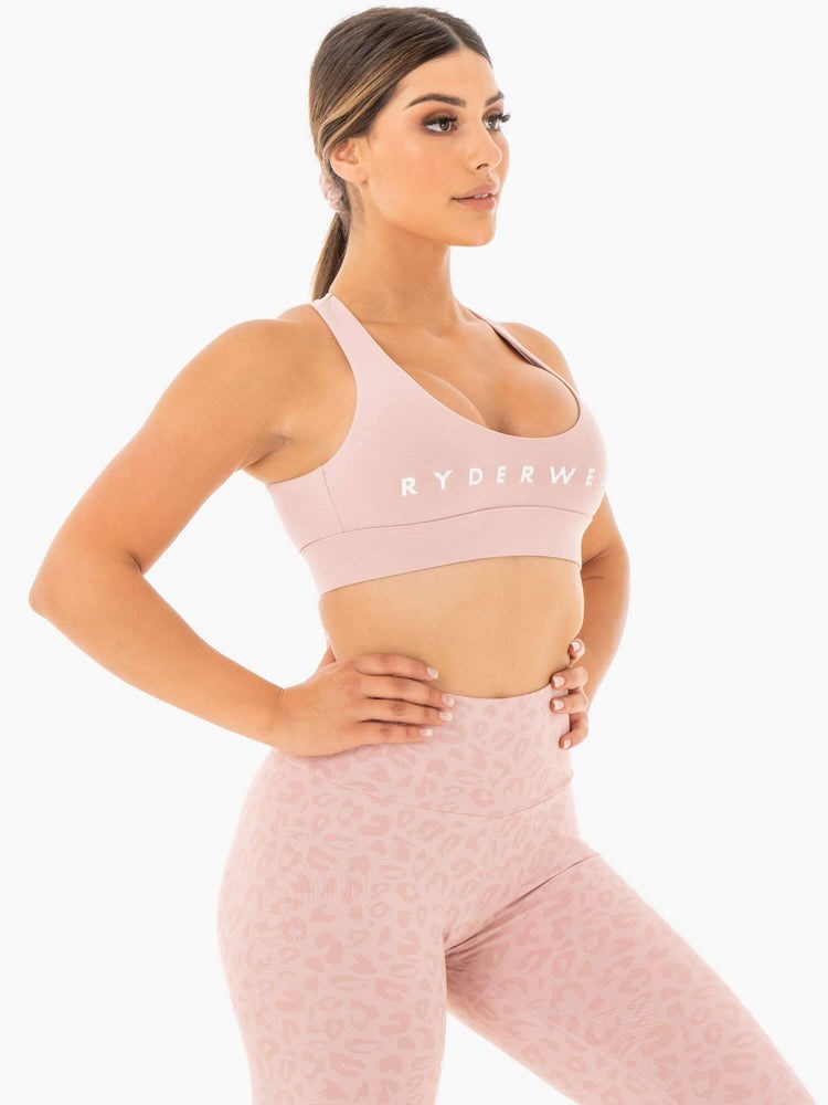 Ryderwear Wild Cross Over Sports Bra Blush | YVBEOW546