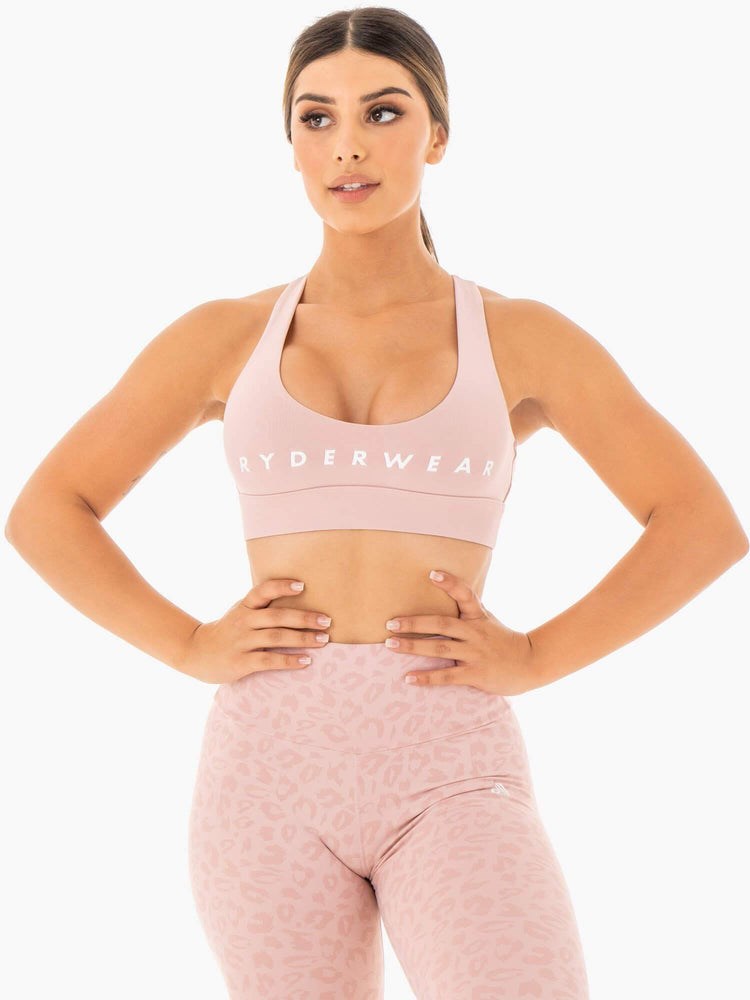 Ryderwear Wild Cross Over Sports Bra Blush | YVBEOW546