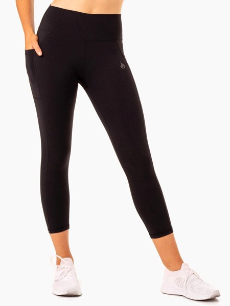 Ryderwear Action High Waisted 7/8 Pocket Leggings Czarne | PURCHJ985