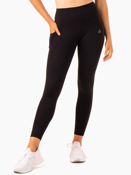 Ryderwear Action High Waisted Pocket Leggings Czarne | AEFPYD157