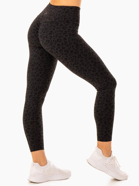 Ryderwear Adapt High Waisted Scrunch Leggings Czarne Panterka | GOWIBT980