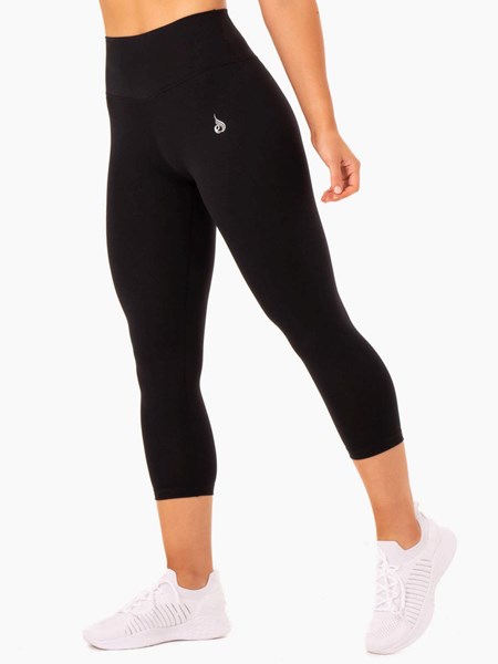 Ryderwear Base 7/8 High Waisted Leggings Czarne | GJYOWU016