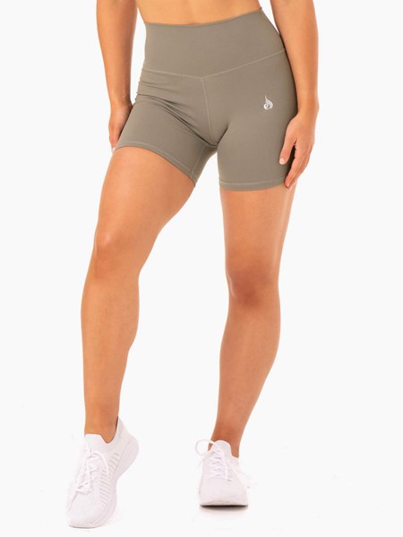 Ryderwear Base High Waisted Shorts Khaki | TCBDMJ714