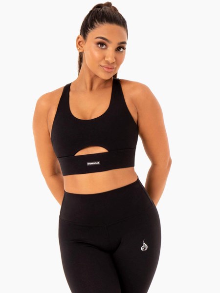 Ryderwear Base Racer Back Sports Bra Czarne | NEFPAQ410