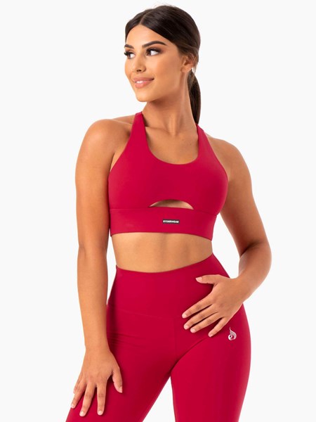 Ryderwear Base Racer Back Sports Bra Czerwone | MOPFNZ529