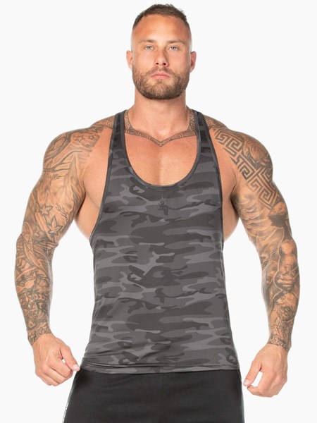 Ryderwear Camo Stringer T-Back Czarne Camo | ZVKTQI256