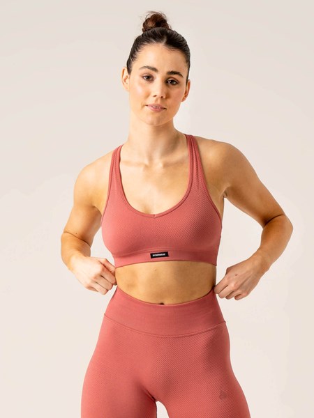 Ryderwear Circuit Rib Seamless Sports Bra Czerwone | SLOBEN418