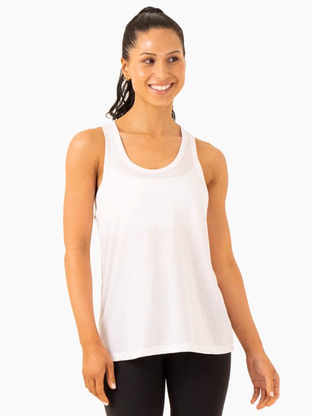 Ryderwear Ease Relaxed Tank Białe | JRUZTF360