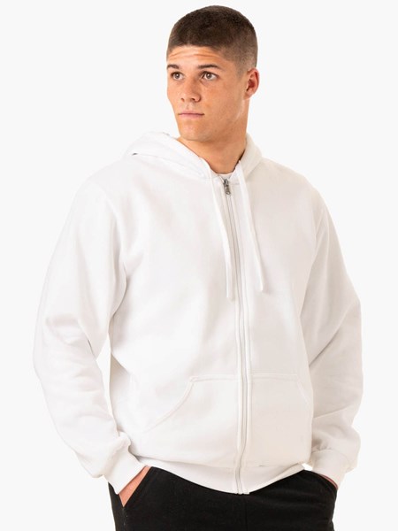 Ryderwear Essential Zip Up Jacket Białe | OYBQSD326