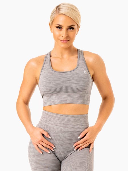 Ryderwear Evolve Seamless Longline Sports Bra Szare | MIKFVZ645