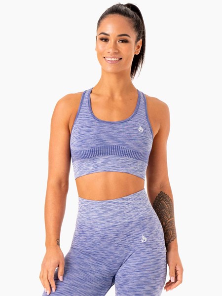 Ryderwear Evolve Seamless Longline Sports Bra Niebieskie | QYLSRA269