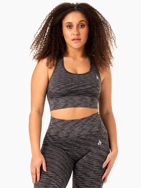 Ryderwear Evolve Seamless Longline Sports Bra Czarne | ROJXAZ517