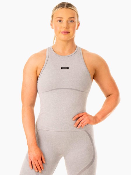 Ryderwear Excel Seamless Mid Length Tank Szare | THGAOK981