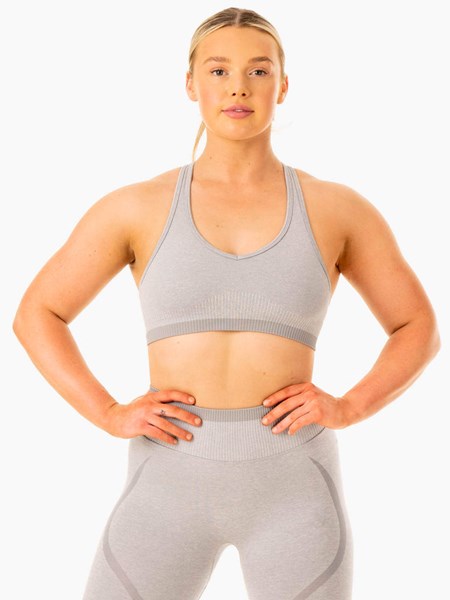 Ryderwear Excel Seamless Sports Bra Szare | REJGWQ365