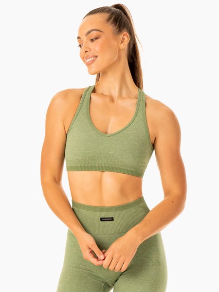 Ryderwear Excel Seamless Sports Bra Zielone | WXLQVB472