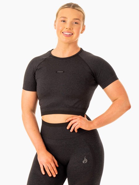 Ryderwear Excel Seamless T-Shirt Czarne | BYOCSM453