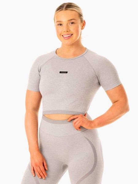 Ryderwear Excel Seamless T-Shirt Szare | PJDHTS902