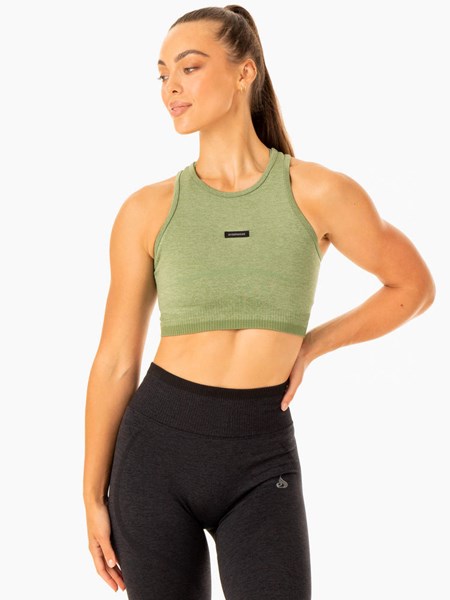 Ryderwear Excel Seamless Tank Zielone | WKPNEZ296