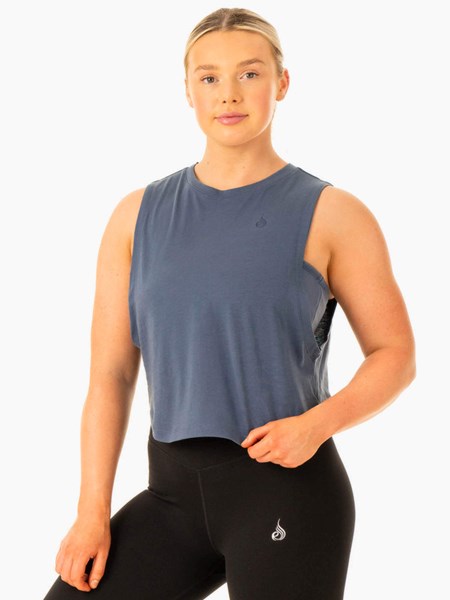 Ryderwear Flow Scoop Tank Niebieskie | ZQXBIA540