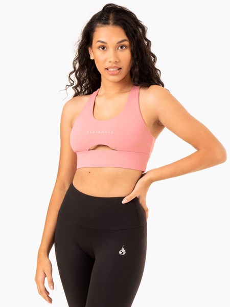 Ryderwear Focus Contour Sports Bra Różowe | AXRGIZ038